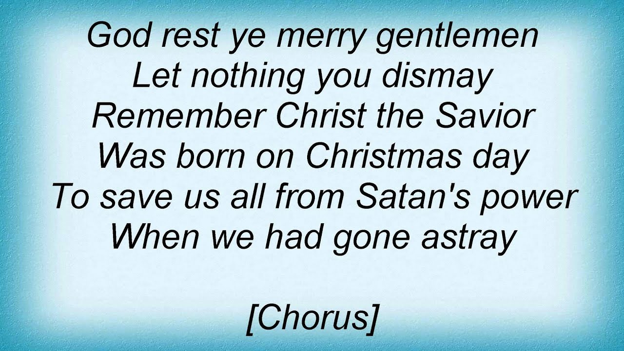 Jars Of Clay - God Rest Ye Merry Gentlemen Lyrics - YouTube