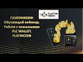 ПЛАТИНКОИН  Новости  Обучающий вебинар  Работа с кошельками PLC WALLET PLATINCOIN