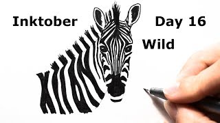 🎵 Wild - Inktober Ink Art Challenge 2019 Day 16 Speed Drawing