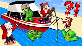 Mikey Family and JJ Family Survive their First Boat Trip in Minecraft (Maizen)