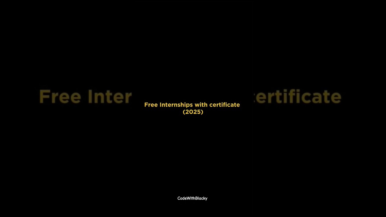 Free Internships with Certificate 