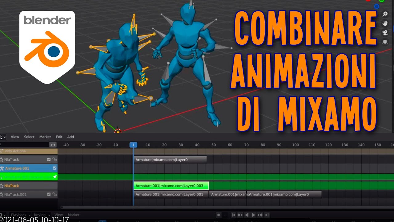 Combinare le animazioni da Mixamo in Blender - YouTube