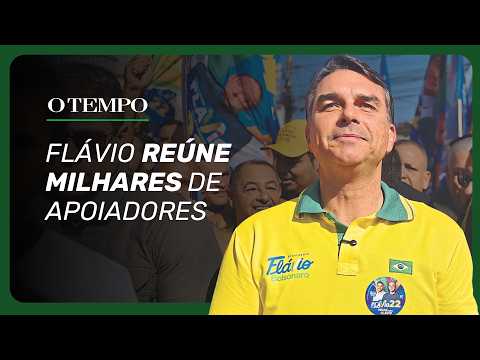 Flávio Bolsonaro gathers supporters in Belo Horizonte before the runoff election