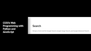 CS50’s Web Programming with Python and JavaScript | Project 0 | Google Search