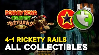 Donkey Kong Country Returns HD 4-1 Rickety Rails All Collectibles (All Letters & Puzzle Pieces)