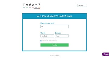 How to sign into CoderZ and join a class