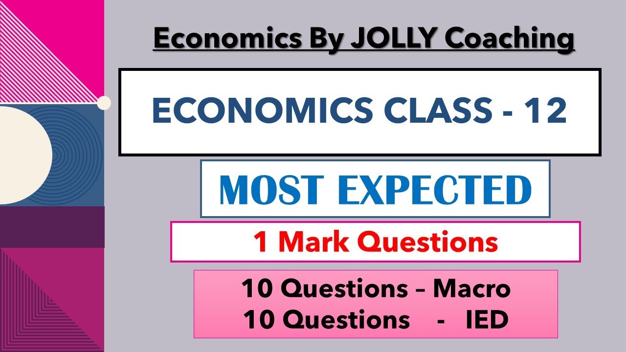 Important Questions of Macroeconomics | Important Questions of IED ...