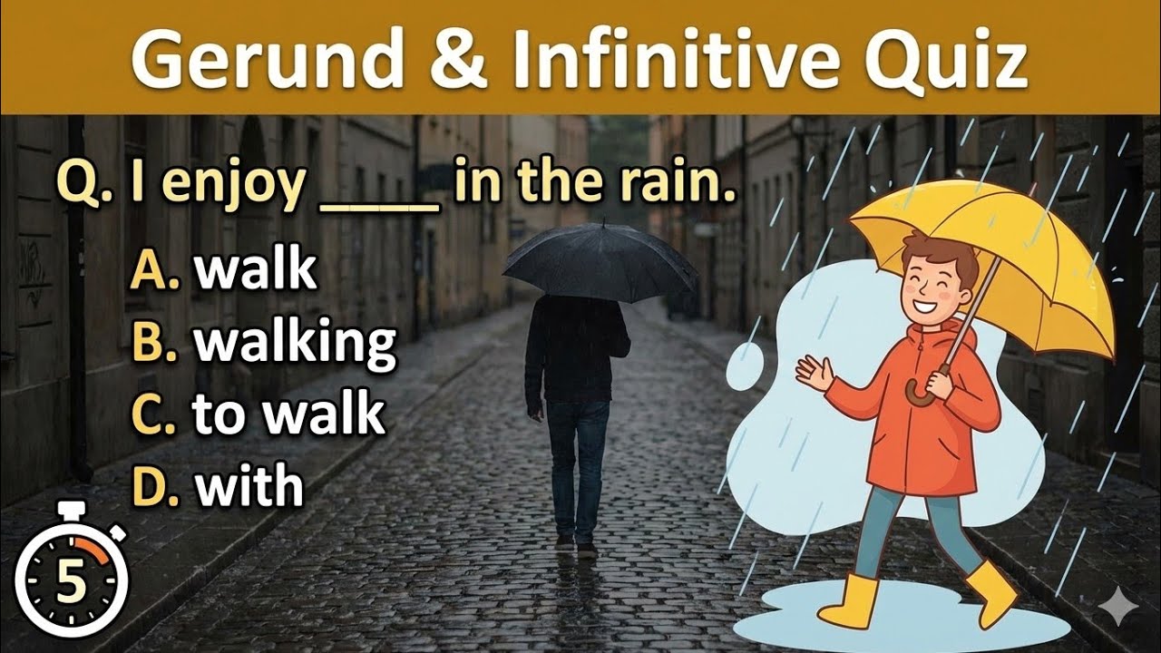 Gerunds vs Infinitive B1 Quiz! Can You Pass? English Grammar Quiz 