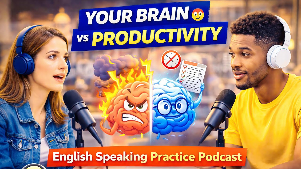 Your Brain vs Productivity 😲 | English Speaking Practice Podcast 