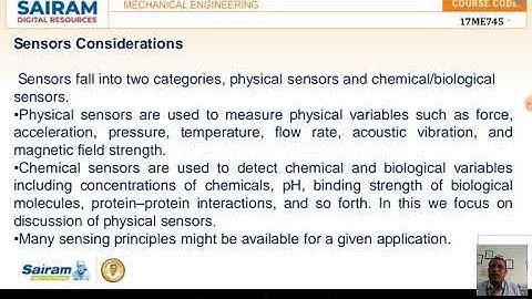 Lecture video 3 _17ME745_Module4_Future trends, Actuator and Sensors_ Dr C Anil Kumar