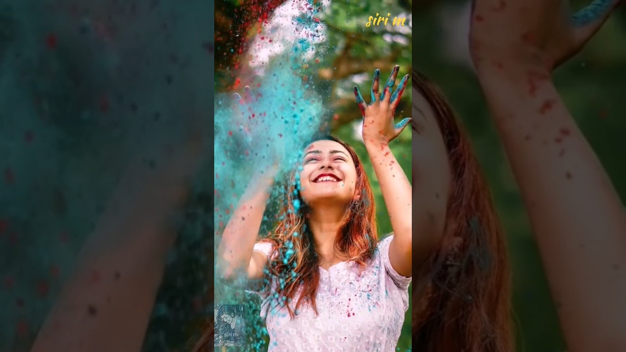 Cute & Beautiful Holi photoshoot poses for girls 2023 ✨ | Holi photo poses ideas for girls |  siri m