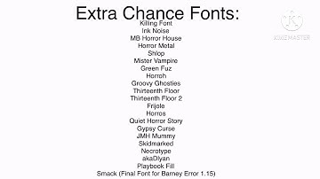 Fonts I Will Use For Barney Error 1.15 (Updated Again)