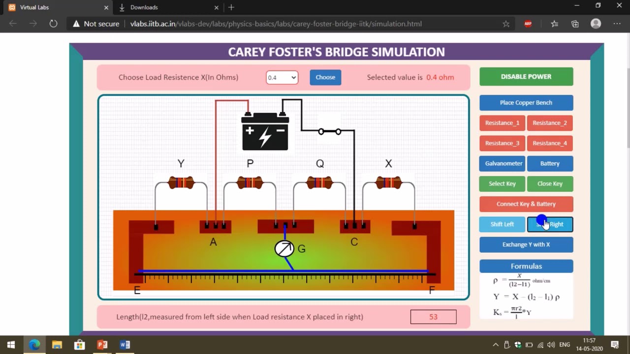 Carey Foster Bridge Virtual Lab Amirtha Virtual Lab Under The Nme Ict Initiative Of Mhrd Youtube
