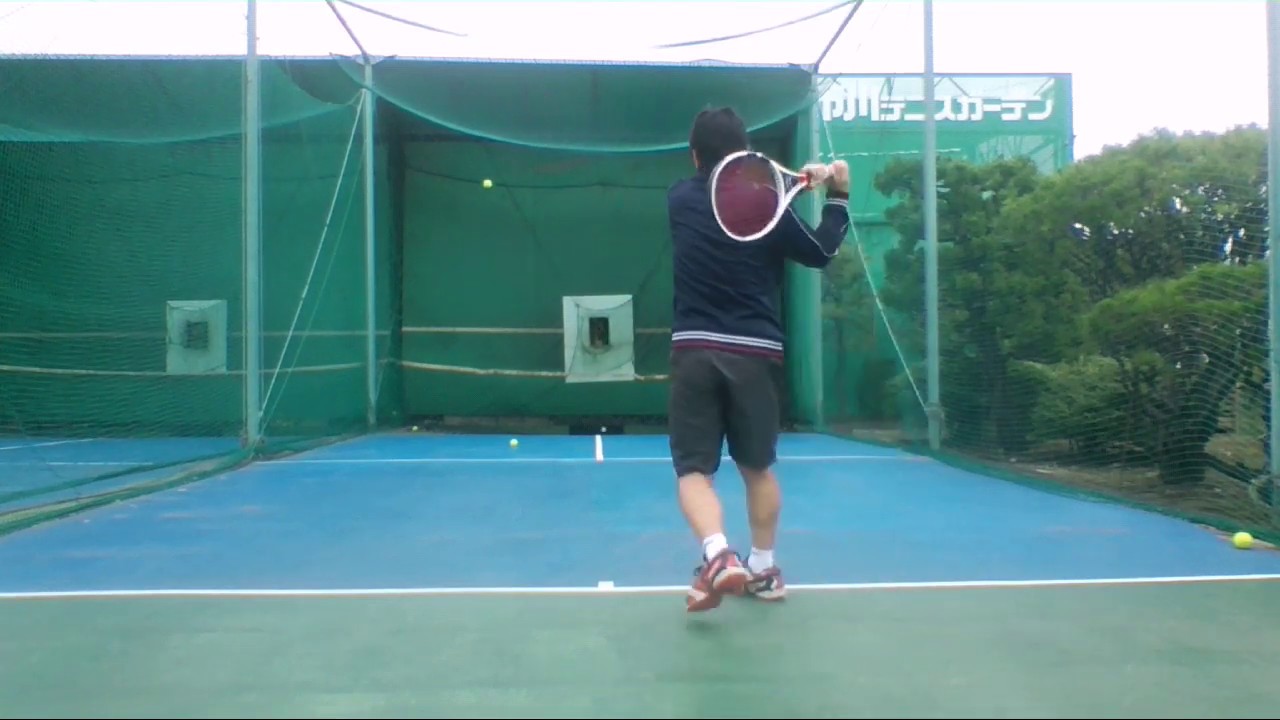 両手バックハンドストローク② 横から&後ろからのアングル オートテニス【小渕テニス】2019年7月9日【Tennis Double