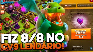 ME INSCREVI NA LENDÁRIA NO CV9 E FIZ O 8/8! CLASH OF CLANS