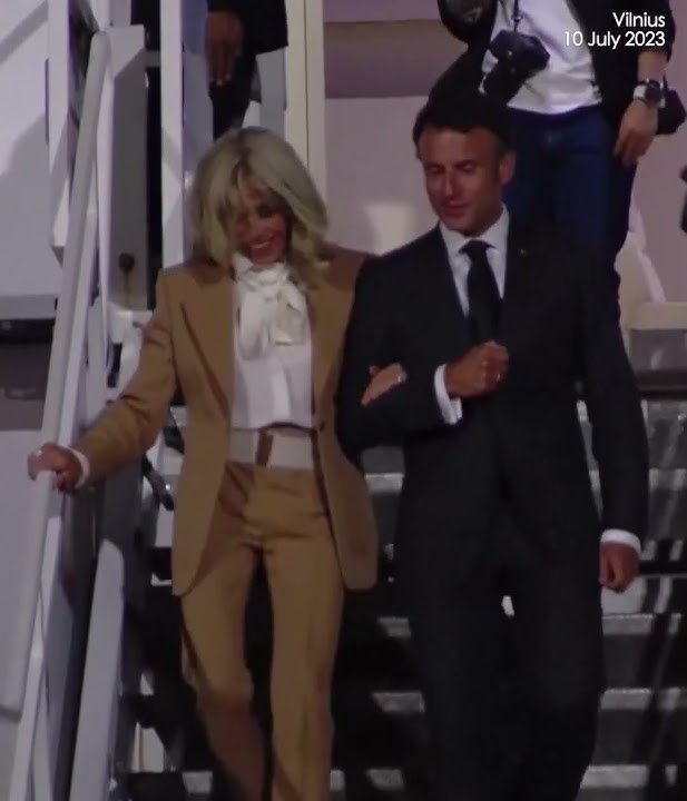 France's Macron arrives in Vilnius for NATO summit with wife Brigitte