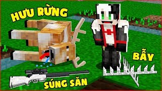 REDHOOD THỬ THÁCH 24 GIỜ CHẾ TẠO SÚNG LÀM THỢ SĂN THÚ RỪNG TRONG MINECRAFT | Thử Thách RedhoodVN