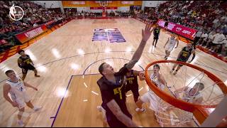 Trevon Brazile floats for the impressive lefty putback, then scores a layup. Josh Dix bank 3