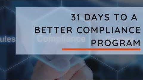 31 Days to a More Effective Compliance Program -Pre-acquisition risk assessment