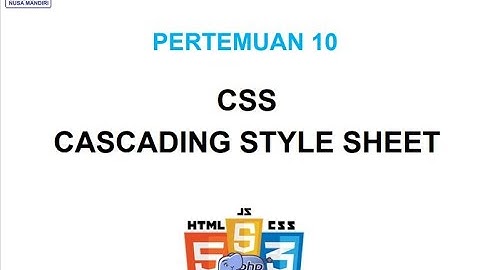 Pertemuan 10 - Web Programming 1