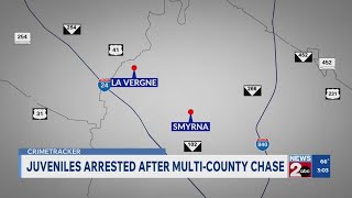 Juveniles arrested after multi-county chase in Middle Tennessee
