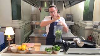 The Ned's Executive Chef Anthony Fletcher Chef, demonstrates how to make flat iron chicken.