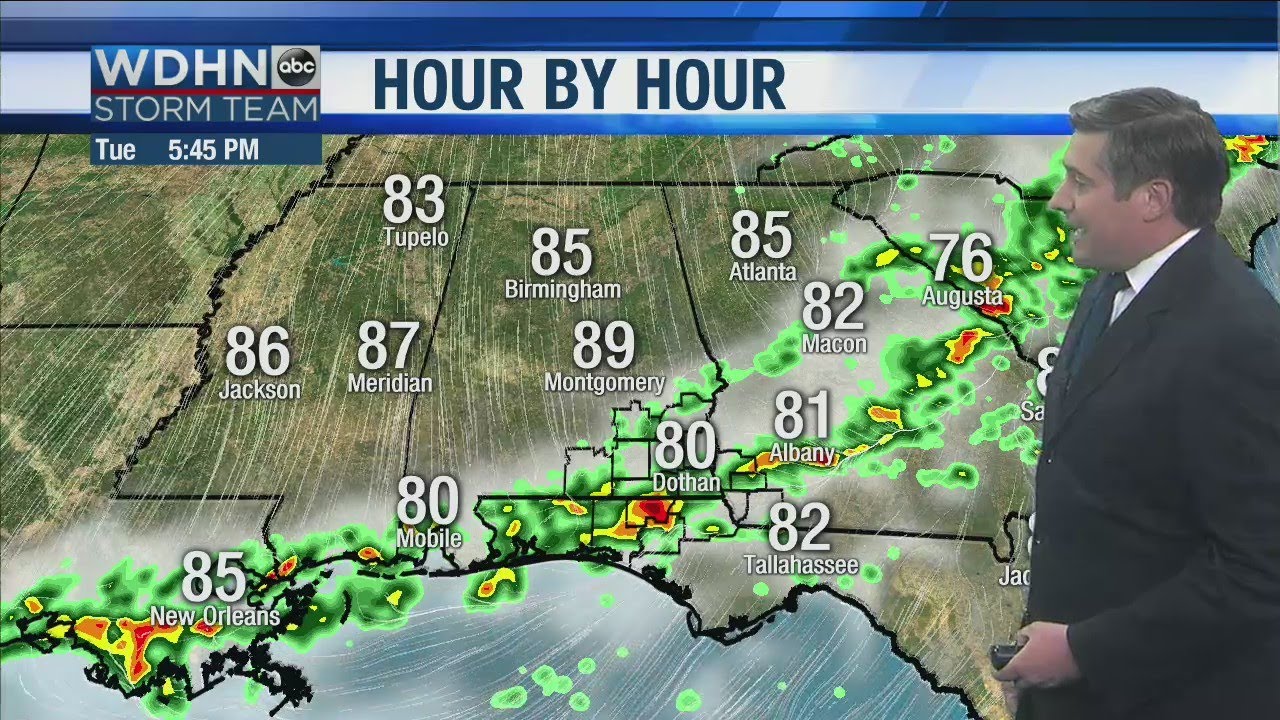 WDHN Storm Team: Scattered showers and storms for Tuesday - YouTube