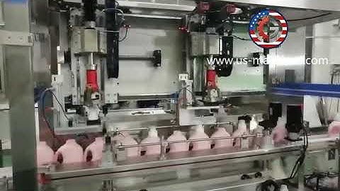 Clothing laundry liquid big bottle tracking type automatic capping machine bottle capping line