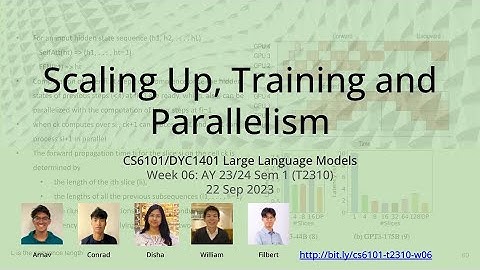 06: Scaling Up, Training and Parallelism – Large Language Models (NUS CS6101 NUS.WING)
