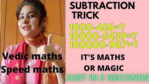 Maths subtraction tricks | vedic maths | subtract from 10,100,1000,10000,,,,,,,in 2 seconds