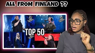 REACTION TO 50 Most Viewed The Voice of Finland Performances on Youtube