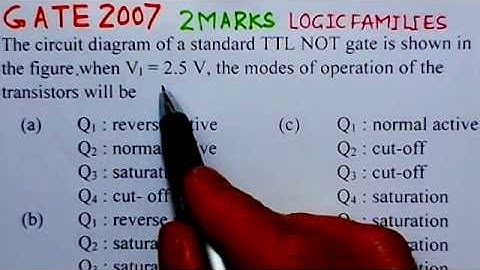 Video Solution to GATE ECE - 2007 Problem-Logic Families(IV Problem)
