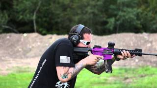 Mike Centola Shooting Purple Allstar Tactical Ar15 Prototype Bravo Series