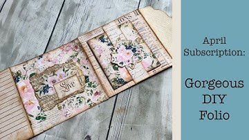 Easy Junk Journal Folio with the April 2023 Monthly Subscription Kit Pink Monarch Prints