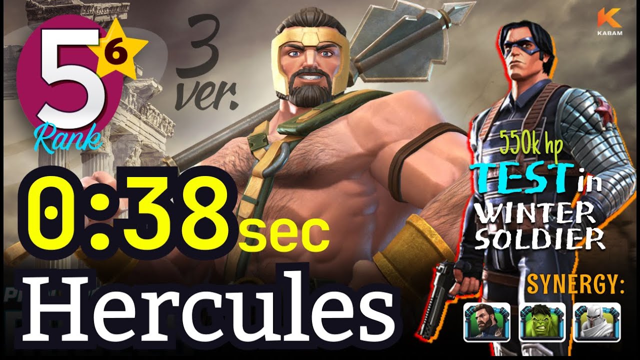 38 sec! 6* Rank5 Hercules [No-boost] Synergy: Captain America IW ver.3 ...