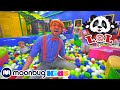 Blippi Visita un Patio de Juegos Cubierto - Vídeos Educativos para Niños | Moonbug Kids en Español