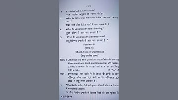 Monetary Theory and banking in India CCSU Previous year paper 2023 B.Com 3rd year 5th sem #important