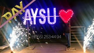 Rengli Yanan Herfler Fişengle Yanan Ürek, Ad Ve Reqem Yazmaq - Sifariş Üçün Əlaqə 055 253 44 94