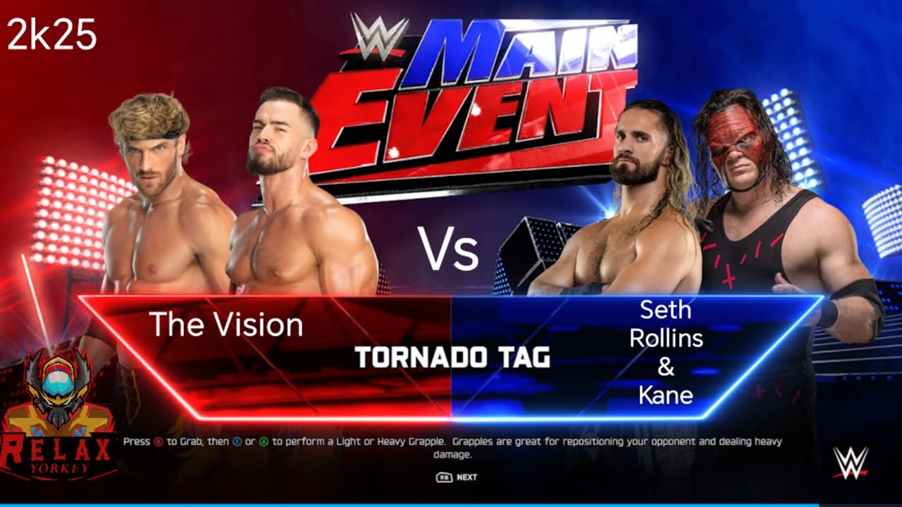 WWE The Vision Vs Seth Rollins & Kane (2k25) 