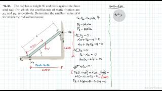 8–36 Friction (Chapter 8: Hibbeler Statics) Benam Academy