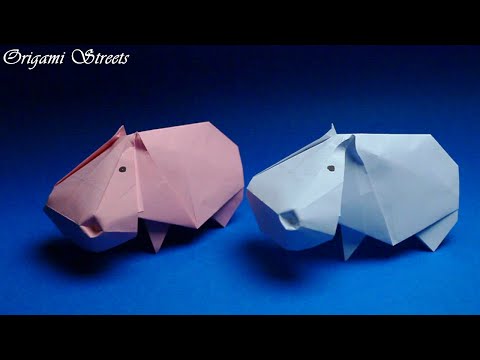 Оригами бегемот схема