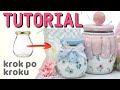 Decoupage słoiki z efektem firanki - DIY tutorial