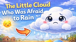 The Little Cloud Who Was Afraid to Rain ☁️ | Moral Story for Kids | Learn English with Kavya