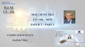12- IGCSE - COMPUTER SCIENCE - OL - May / June 2023 variant 1 - paper 2 - PART 1 [ARABIC EDITION]