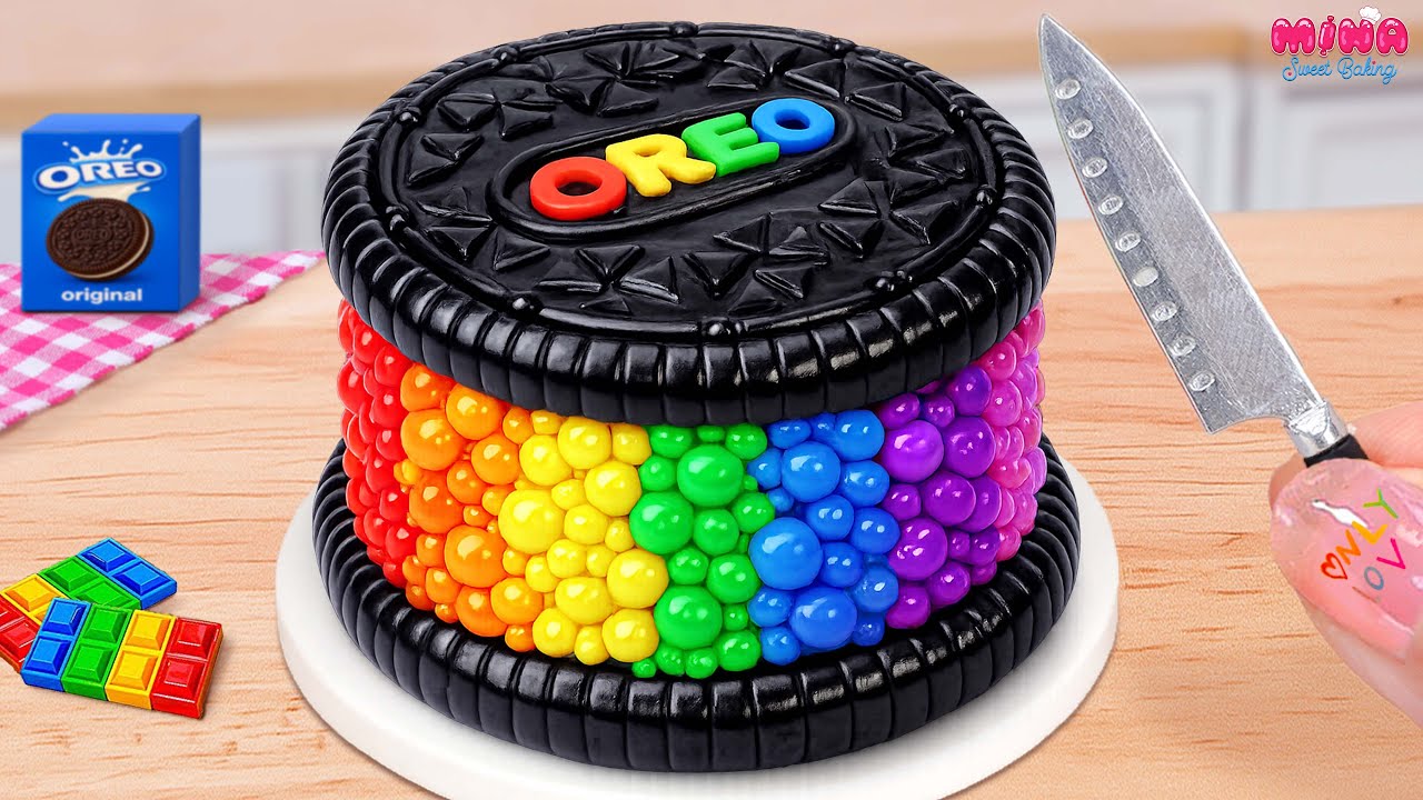 💙Лучший рецепт радужного торта OREO💙 Рецепт мини-радужного торта ASMR с шоколадом | Mina Sweet Ba...