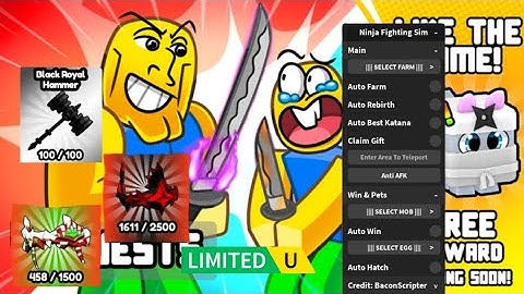 [FREE UGC] Ninja Fighting Simulator OP Script - Auto VIP Bag | Get Best Katana | Win Farm