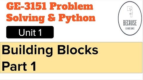 1.2 Building Blocks of Algorithms Part 1 in Tamil