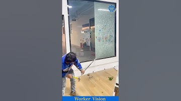 SHATTERED ART 💥 Turning plain glass into safety texture ✨ #skills #wow #worker