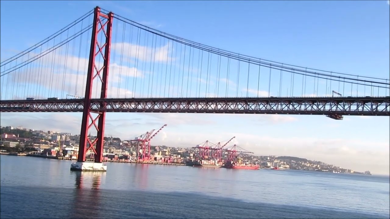 Aboard the P&O ship Iona sailing in to Lisbon Portugal Road,Rail,Air and Sea in one clip 17/11/2025