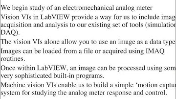 ME 144L: Summary for lab videos on LabVIEW vision